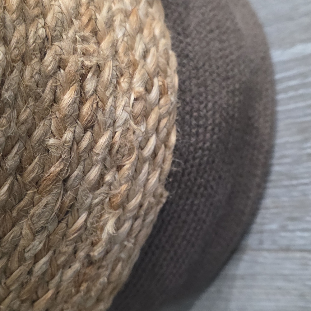 Two-Tone Decorative Boho Basket Set Of 2 In Charcoal Gray and Brown - Picture 5 of 6